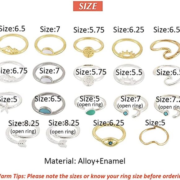 Women Girls Vintage Stackable Midi Finger Rings Set - Picture 5 of 5